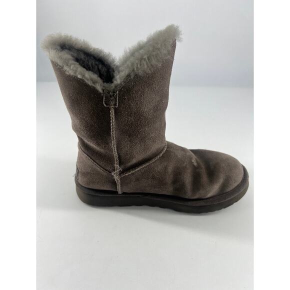 Ugg Constatine Satin Ribbon Boots Womens Size 7 Gray Charcoal Warm Y2K - Picture 3 of 9